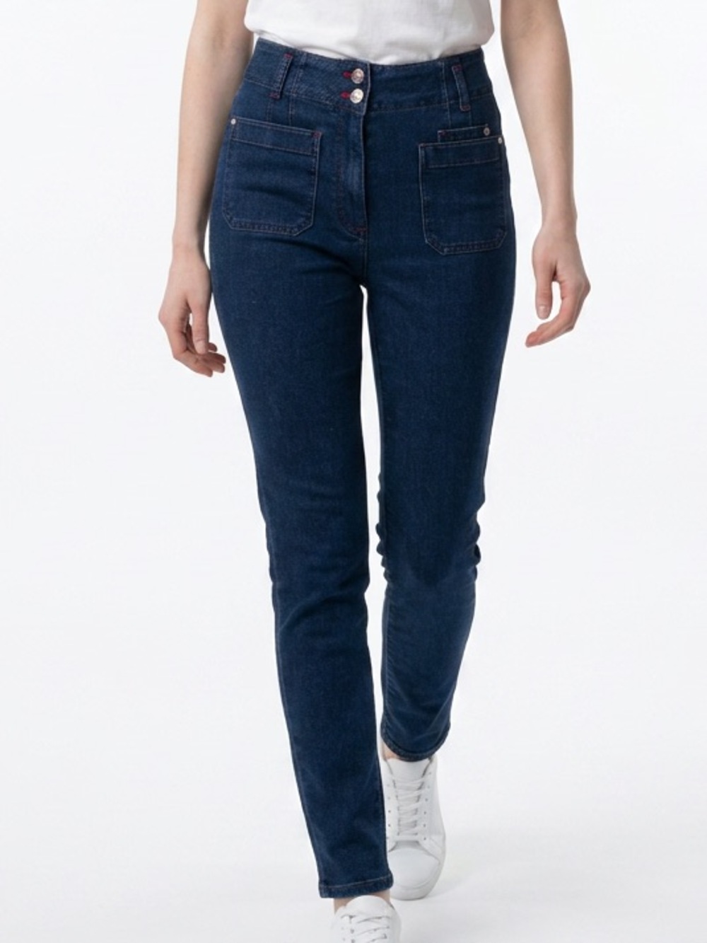 ANTHROPOLOGIE | MAEVE Dark Blue High-Rise Slim Jeans Womenβs Size 27 Tall